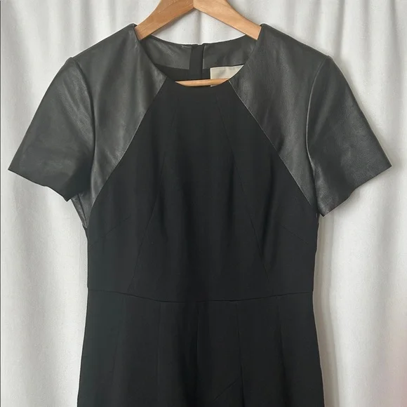 Jason Wu Elegant Black Short Sleeve  Fit and Flare Midi Dress **Size 12** 🌺🌺 - Picture 3 of 7